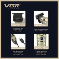 Машинка для стрижки VGR V-901 • Триммер для волос с дисплеем и 4 насадками 1600 мАч