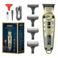 Машинка для стрижки VGR V-901 • Триммер для волос с дисплеем и 4 насадками 1600 мАч