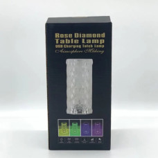 Настільна лампа нічник Rose Diamond з пультом • Лампа нічник настільна акумуляторна Роза з RGB з пультом та RGB підсвіткою