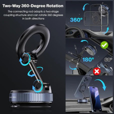 Автомобільний тримач для телефону JoyPro Magnetic Holder • Універсальний магнітний автотримач із вакуумною присоскою та обертанням 360°