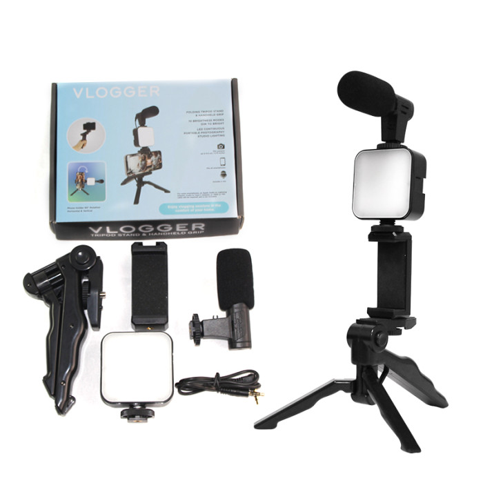 Комплект для влогінгу VIDEO-MAKING KIT AY49 для смартфона з перехідником Type-C • Набір блогера для телефону 4в1 AY-49
