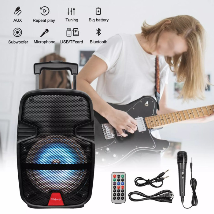 Колонка бездротова з підсвіткою та мікрофоном 6,5"∙ Bluetooth-колонка з функцією караоке 6,5"