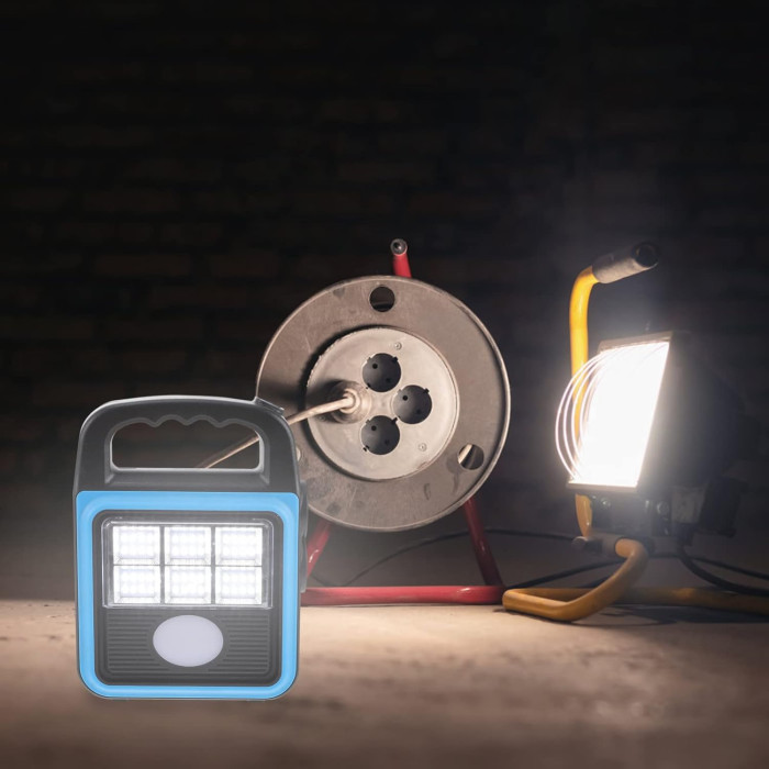 Фонарь-прожектор USB з сонячною панеллю та павербанком Solar LED light HS-8020 ∙ Світлодіодний кемпінговий ліхтар з функцією Power Bank HS-8020D
