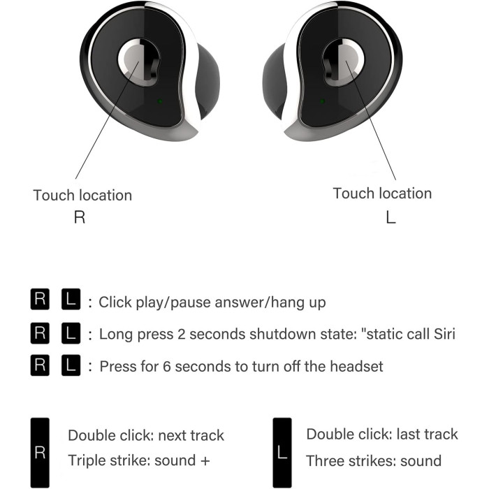 Бездротові Bluetooth-наушники MDR HBQ SE6 TWS ∙ Наушники TWS HBQ SE6 бездротові легкі кристально чистий звук