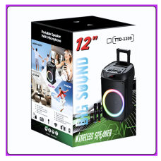 Колонка Bluetooth Wireless Speaker TTD-1209 з мікрофонами і пультом ДУ ∙ Портативна TTD-1209 Bluetooth колонка 12"