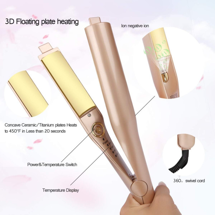 Плойка спіральна HAIR CurlingIron 2в1 WA-1 ∙ Універсальна плойка WA-1 для завивки та випрямлення волосся
