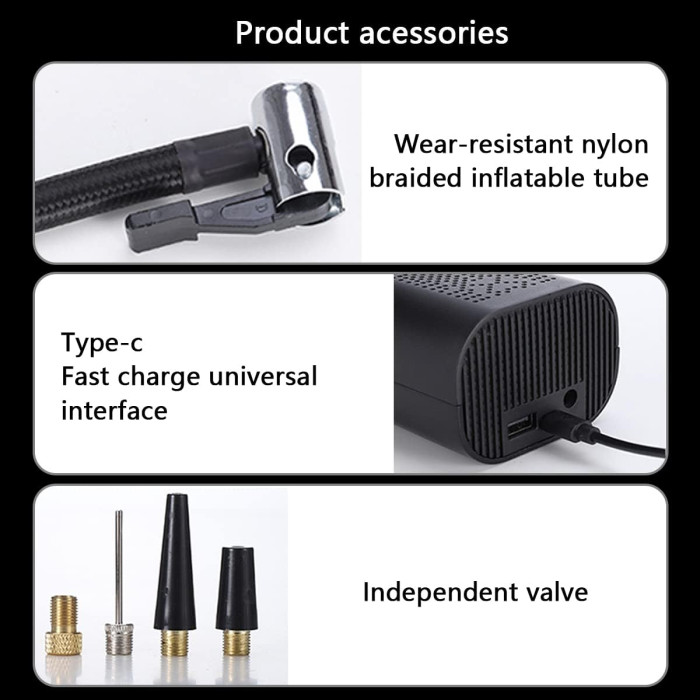 Портативний компресор Wireless Pump 12В ST5509D ∙ Багатофункціональний портативний Wireless Pump компресор