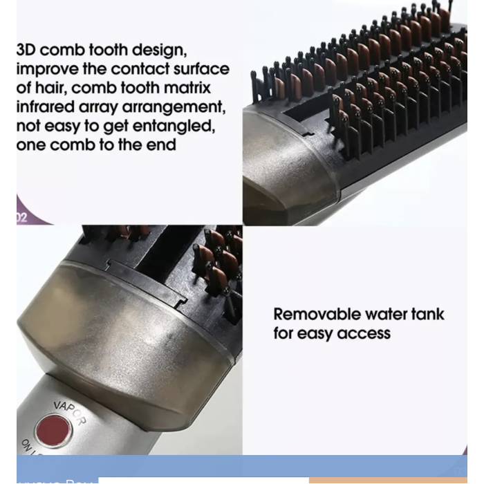 Расческа-фен Hair Steam Brush INFRARED+SPRAY HOTairCOMB 3в1 ∙ Випрямляч і фен Hair Steam Brush для волосся