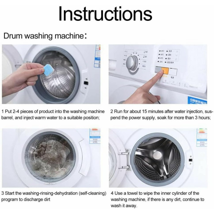 Антибактеріальний засіб для чищення пральних машин Washing Machine Cleaner ∙ Універсальний засіб для дезінфекції та очищення Washing Machine Cleaner пральних машин