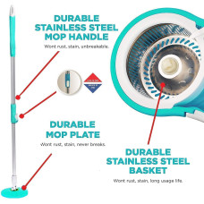 Швабра з відром обертове на 360° Rotary Mop Wash X ∙ Турбо-швабра 360° Rotary Mop Wash X з віджимом