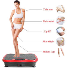 Віброплатформа для схуднення Minexo VIBRO SLIM SHAPER PRO RED з пультом ДУ та еспандерами ∙ Тренажер-віброплатформа VIBRO SLIM SHAPER PRO для занять спортом