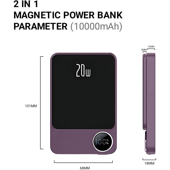Бездротовий Power Bank MagSafe 20 000 mAh для телефону ∙ Зарядний пристрій Power Bank MagSafe 20 000 mAh