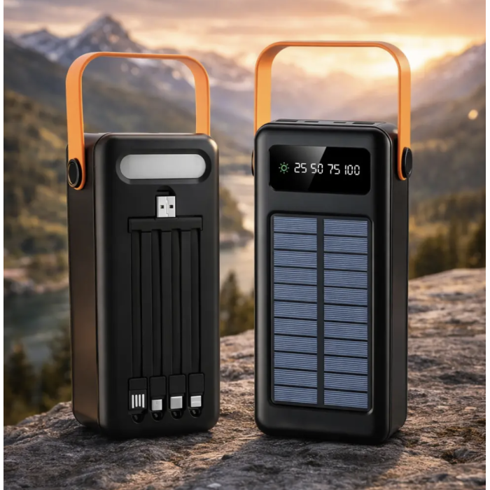 Power Bank SOLAR YM-636CX 80000 mAh з ліхтариком ∙ Портативний акумулятор YM-636C на сонячній батареї
