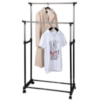 Телескопічна подвійна стійка-вішалка для одягу та взуття Double Pole Clothes Horse 160*80*42 см