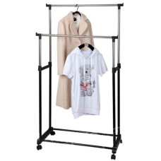 Телескопічна подвійна стійка-вішалка для одягу та взуття Double Pole Clothes Horse 160*80*42 см