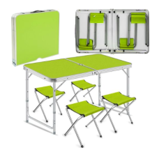 Розкладний стіл - валіза з 4 стільцями Folding Table для пікніка, риболовлі, дачі, 120х60 см