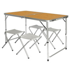 Розкладний стіл - валіза з 4 стільцями Folding Table для пікніка, риболовлі, дачі, 120х60 см