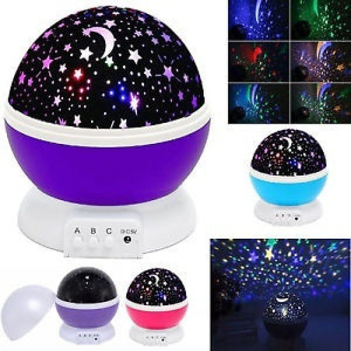 Нічник - проектор Зіркове небо Star Master Dream Обертання 360° Біле + RGB сяяння