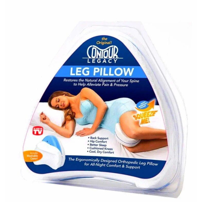 Ортопедична подушка для ніг Contour Leg Pillow гіпоалергенна подушка з пам'яттю