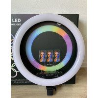 Світлодіодна кільцева лампа для селфі 45 см / Світлодіодна лампа RGB з пультом + сумка (MJ18)