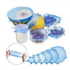 Універсальні силіконові кришки Super stretch silicone, 6 шт, Набір кришок для посуду та ємностей