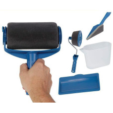 Набір малярних валиків PAINT ROLLER Універсальні валики для фарбування поверхонь, 2 шт. з ємністю для розкочування фарби та шпателем