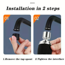 Аератор DT-1222 360° з фільтром • Насадка на кран 360 Faucet Universal Pipe DT-1222 з 3 режимами та поворотним розпилювачем