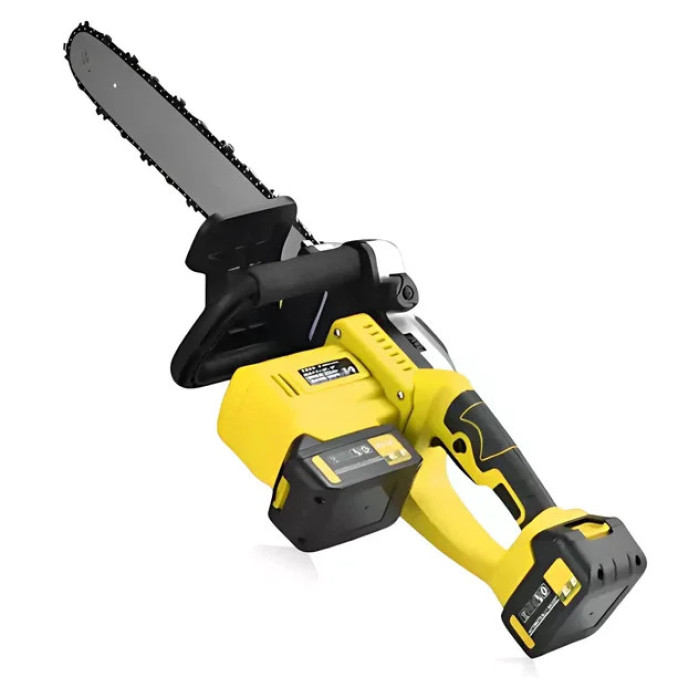 Акумуляторна ланцюгова пила Electric SAW 16"з 2 акумуляторами жовта • Бездротова електропила Electric SAW 16 дюймів для саду та розпилювання деревини жовта