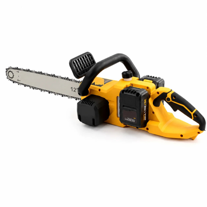 Акумуляторна ланцюгова пила Electric Saw DT-1291 16"з 2 акумуляторами жовта • Електропила по дереву Electric Saw DT-1291 з шиною 16 дюймів і двома АКБ жовта