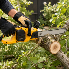 Акумуляторна ланцюгова пила Electric Saw DT-1291 16"з 2 акумуляторами жовта • Електропила по дереву Electric Saw DT-1291 з шиною 16 дюймів і двома АКБ жовта