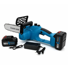 Акумуляторна ланцюгова пилка DOMOTEC Chain Saw 12″ 96V • Садова пилка DOMOTEC Chain Saw 12″ 96V із шиною 300 мм і 2 акумуляторами