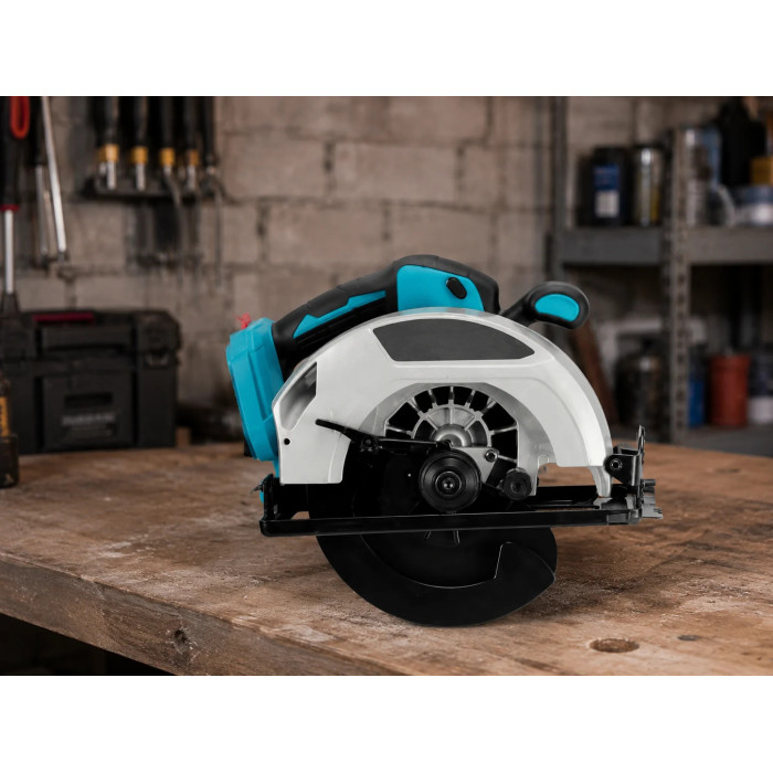 Акумуляторна циркулярна пилка DOMOTEC 7″ 96V • Бездротова дискова пилка DOMOTEC 7″ 96V 800 Вт з диском 185 мм і 2 акумуляторами для дерева