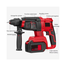 Акумуляторний набір електроінструмента MA754 4 в 1 24V з 2 АКБ 1300 mAh RED • Універсальний комплект MA754 шуруповерт, гайковерт, перфоратор і кутова шліфмашина для дому, гаража та ремонту
