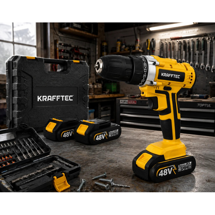 Акумуляторний шуруповерт KRAFFTEC 48V 6Ah • Шуруповерт KRAFFTEC 48V 6Ah для складання меблів, монтажу кріплення та ремонтних робіт