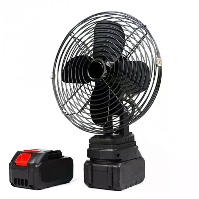 Акумуляторний вентилятор Lithium Electric Fan 48V чорний • Портативний бездротовий вентилятор з Li-ion акумулятором для дому, дачі, офісу та відпочинку