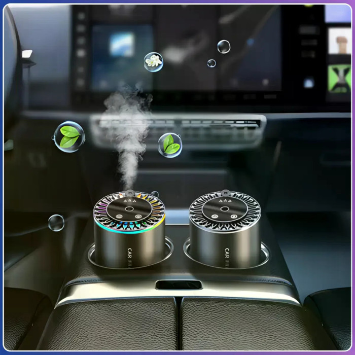 Автомобільний ароматизатор XT015 чорний з RGB-підсвіткою • Аромадифузор «зоряне небо» для авто, дому, офісу та салону машини