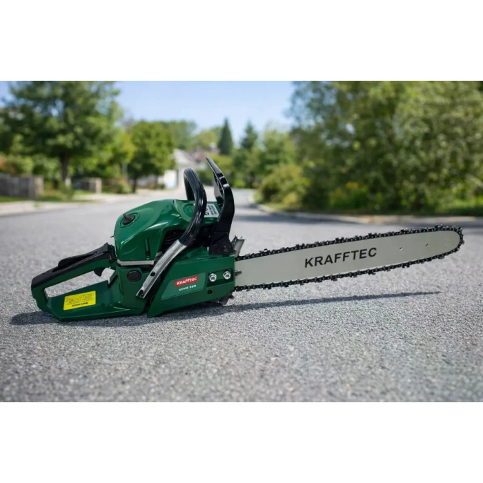 Бензопила KRAFFTEC 6500 Вт 45 см • Бензинова ланцюгова пилка KRAFFTEC 58 см³ 9500 об/хв із шиною 45 см для дров і саду