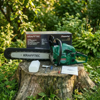 Бензопила KRAFFTEC 6500 Вт 45 см • Бензинова ланцюгова пилка KRAFFTEC 58 см³ 9500 об/хв із шиною 45 см для дров і саду