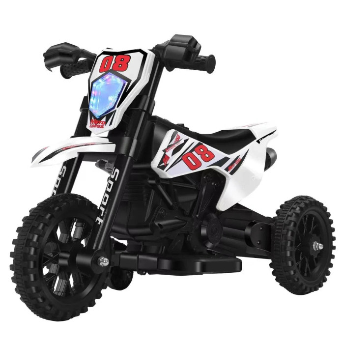 Дитячий електромотоцикл Cool Mountain 26X-130 білий з LED і музикою • Дитячий електричний мотоцикл Cool Mountain 26X-130 з пультом, USB та акумулятором білий