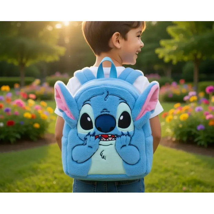 Дитячий м’який рюкзак Стіч Lilo Stitch з вушками • Плюшевий рюкзак для дівчинки і хлопчика, дитячий рюкзак Stitch для садка, прогулянок і подарунка