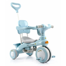 Дитячий триколісний велосипед Baby Carriage 588 блакитний з батьківською ручкою • Велосипед-коляска Baby Carriage 588 для малюків з кошиком