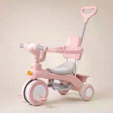 Дитячий триколісний велосипед Baby Carriage 588 рожевий з батьківською ручкою • Велосипед-коляска Baby Carriage 588 для малюків з кошиком