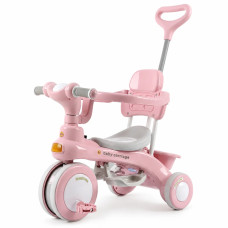 Дитячий триколісний велосипед Baby Carriage 588 рожевий з батьківською ручкою • Велосипед-коляска Baby Carriage 588 для малюків з кошиком