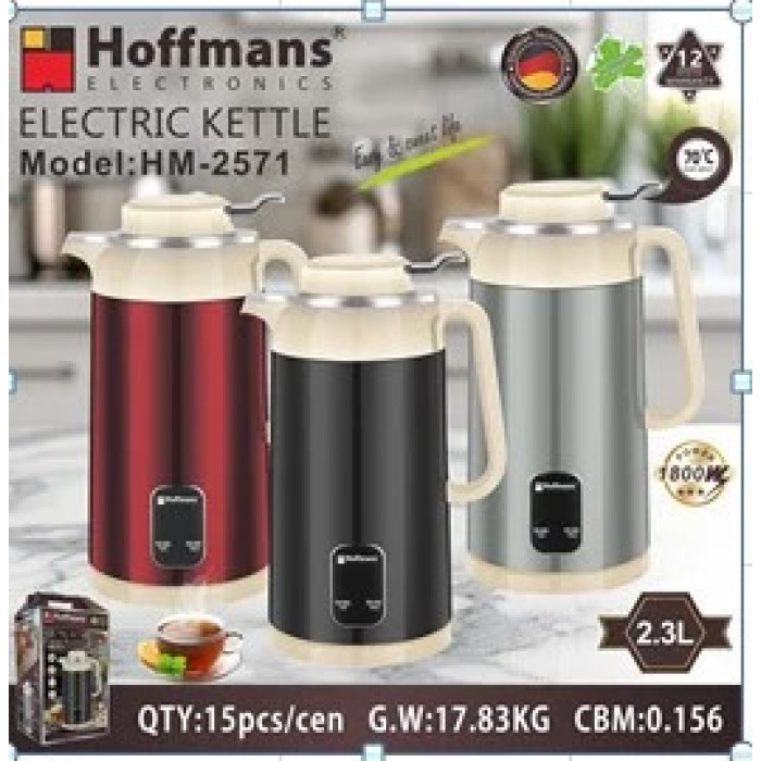 Електрочайник-термос Hoffmans HM-2571 1800 Вт • Електричний чайник 2,3 л із підтриманням температури та колбою з нержавіючої сталі