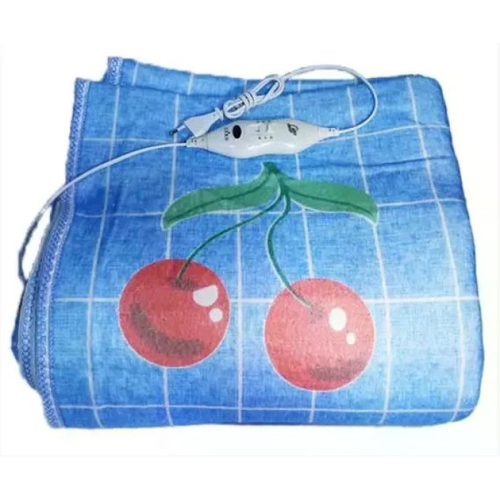 Електропростирадло Electric Blanket 150×170 см з 2 режимами підігріву, клітинка з вишнями • Електричне простирадло Electric Blanket 220 В з терморегулятором для ліжка