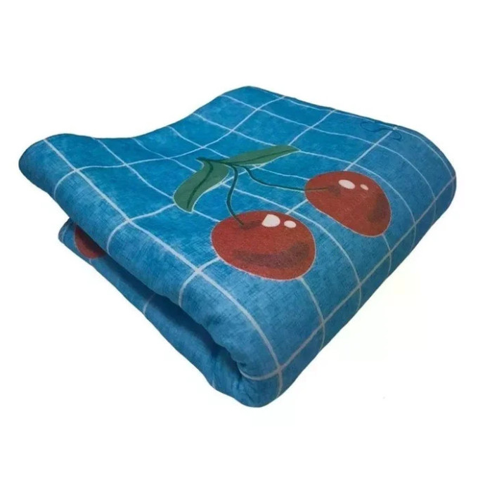 Електропростирадло Electric Blanket 150×170 см з 2 режимами підігріву, клітинка з вишнями • Електричне простирадло Electric Blanket 220 В з терморегулятором для ліжка
