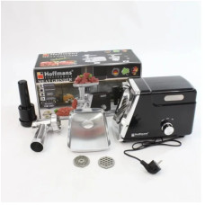 Електрична м’ясорубка Hoffmans HM-280 2000 Вт • Шнекова м’ясорубка з реверсом, 3 решітками та насадкою для ковбас