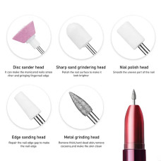 Фрезер для манікюру та педикюру Flawless Salon Nails червоний • Портативна машинка для нігтів з насадками для домашнього догляду