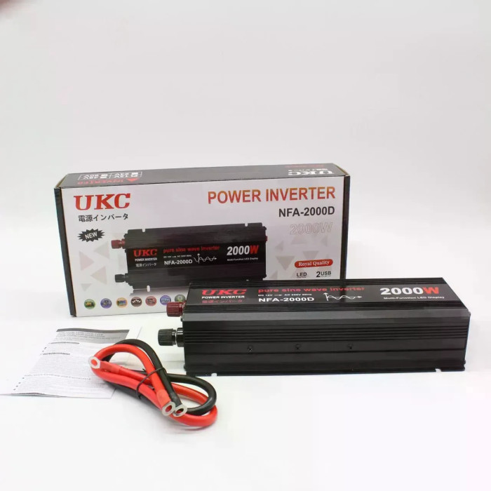 Інвертор 5 CORE 2000W 12V з чистою синусоїдою • Перетворювач 5 CORE 2000W 12V-220V AC/DC Pure Sine Wave для резервного живлення
