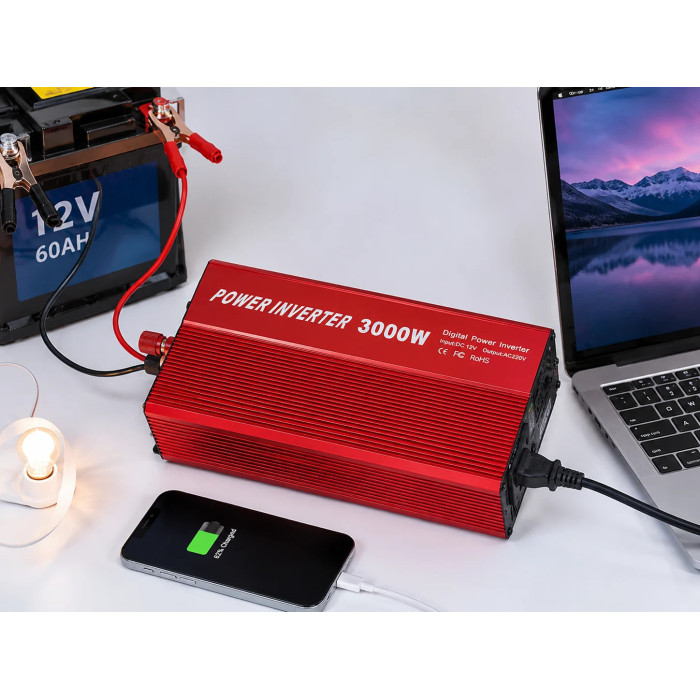 Інвертор 5 CORE UN-3059 3000W 12V • Перетворювач напруги 5 CORE UN-3059 12V-220V 1200 Вт з модифікованою синусоїдою